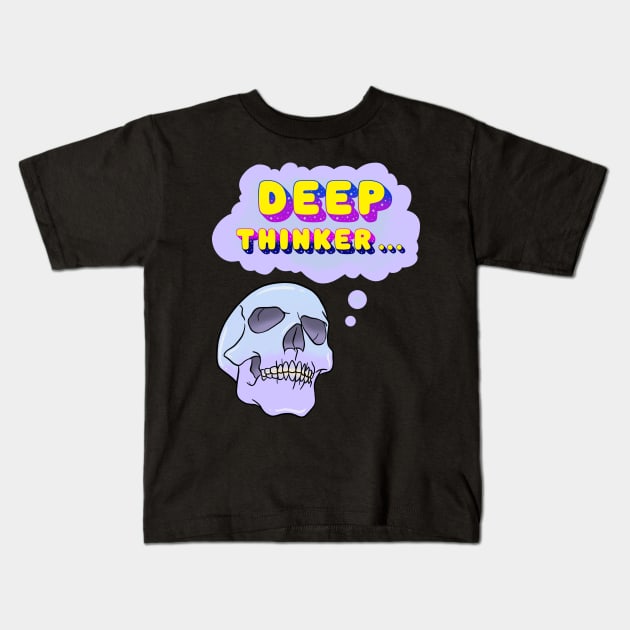 Deep Thinker Kids T-Shirt by Tameink